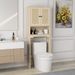 Mensole in rattan, bagno aperto con sopra le ante, ripiano regolabile, mobiletto per WC in legno naturale con 2 ripiani e contenitori_voghion.com