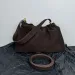 Borsa a tracolla da donna in pelle scamosciata opaca con 2 cinturini, in pelle di mucca scamosciata, stile coreano, con arricciature, color caffè kakhi_voghion.com