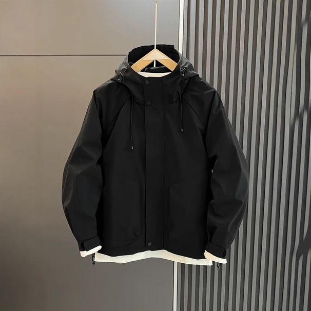 Men's Casual Hooded Jacket Windproof Waterproof Workwear Coat Fashion Outdoor Sports Slim Fit Zipper Hoodie Spring Autumn_voghion.com