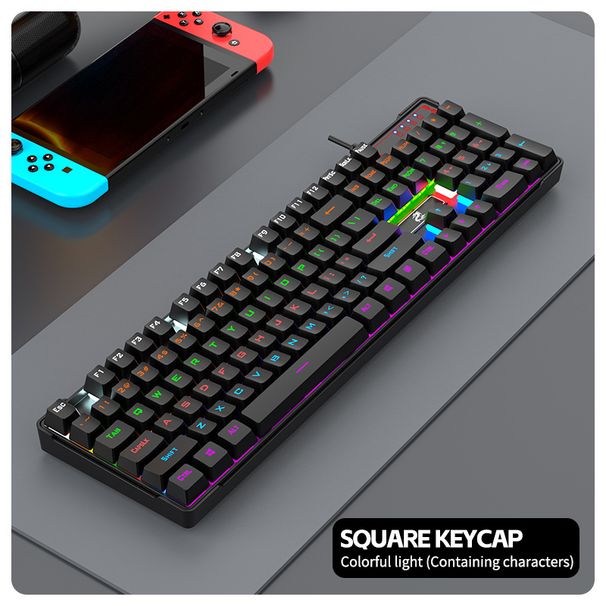 Mechanical E-Sports Gaming Keyboard Green Axis RGB Luminous Three Color Keycap 1.6M Wired USB_voghion.com