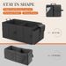 Multi-Purpose Travel Organizer Cube - 900D PVC Storage Box, Modern Minimalist Design For Clothes & Accessories, Black & Beige_voghion.com