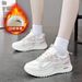 Scarpe da papà coreane per donna 2025, invernali, foderate in pile, sportive, da corsa, casual, con suola spessa e rialzo in altezza, stile da strada_voghion.com