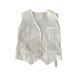 Damenbekleidung Dünner weißer Westenanzug Shorts Anzug Modische ärmellose Weste Jacke für Frauen_voghion.com