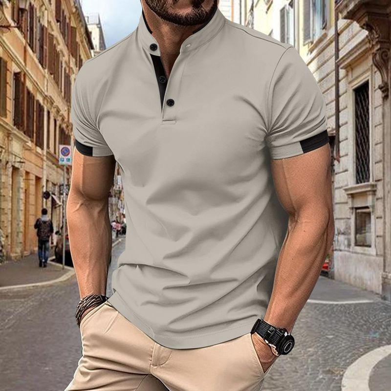 2025 Summer Quick-dry Men's Henley Collar Sports Polo Shirt_voghion.com