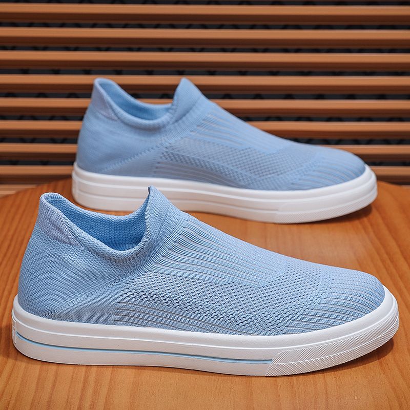 Neue atmungsaktive Sommersocken, vielseitige Sportschuhe aus gewebtem Mesh mit flachem Boden für Herren in koreanischer Version, lässige Boardschuhe_voghion.com