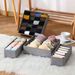 Foldable Fabric Underwear & Socks Organizer With Multiple Compartments, Drawer Storage Box For Closet, Bedroom, And Travel (Black, Gray, White)_voghion.com