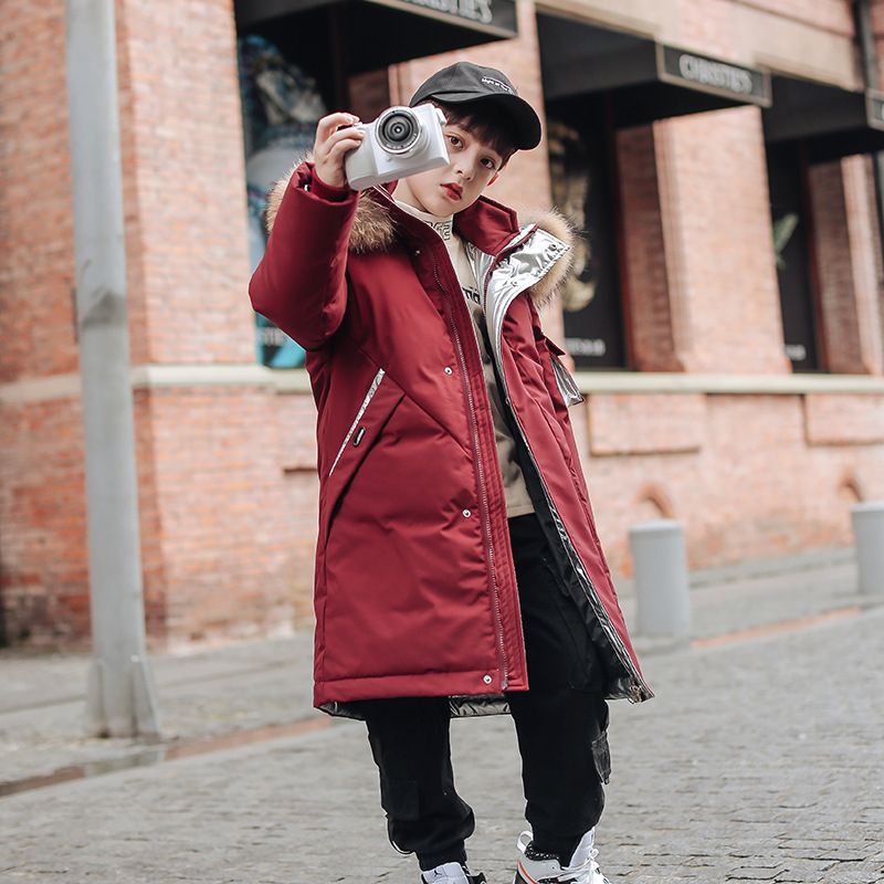 Kids Clothing down jacket mid length winter clothes stylish middle and large children's thick winter coat_voghion.com