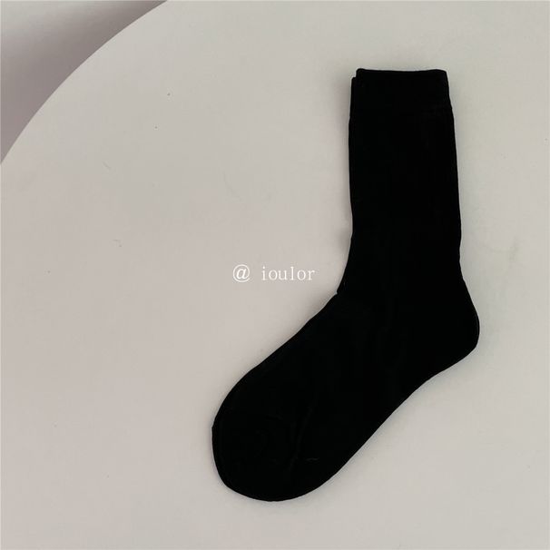 Calcetines blancos y negros, calcetines largos, calcetines de algodón, calcetines de tubo medio, calcetines hasta la rodilla, calcetines de moda_voghion.com