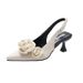Promi-Temperament zurück leere Sandalen Frauen 2024 neue Satin ein Fuß Slip auf geschlossenen Zehen Hausschuhe Sommerrock tragen High Heel Sandalen_voghion.com
