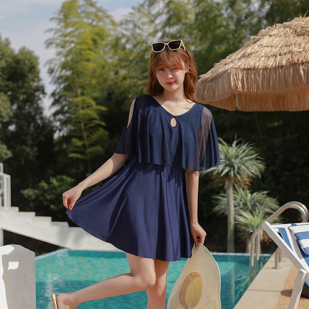 2025 New Plus Size Women's Large Sizes, Conservative Slimming One-Piece Swimsuit For Hot Springs_voghion.com