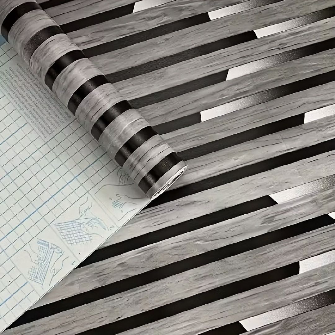 Braunes Klebeband Gestreift 3D Wohnen Neues Modell✠Imitation Gitter PVC Schlafzimmer Hintergrund Selbst Esszimmer Wand E18_voghion.com