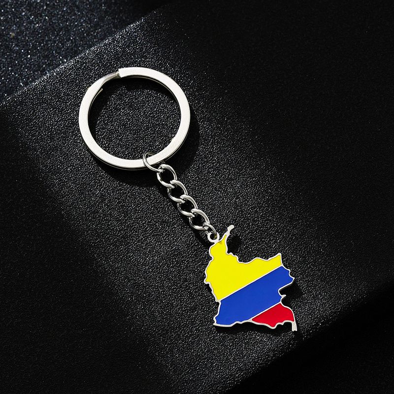 Colombian Oil Drip Keychain - Titanium Steel Ethnic Pendant With Retro Design For Men & Women_voghion.com