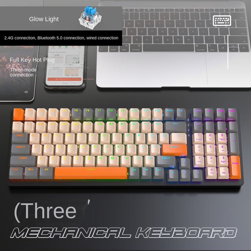 K6 Bluetooth wireless three-mode nical keyboard hot-swappable game e-sports computer notebook customization_voghion.com