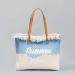Stylish Magnetic Closure Canvas Tote - Embroidered Fre Shoulder Bag For Beach, Commut & Summer Outs, Free_voghion.com