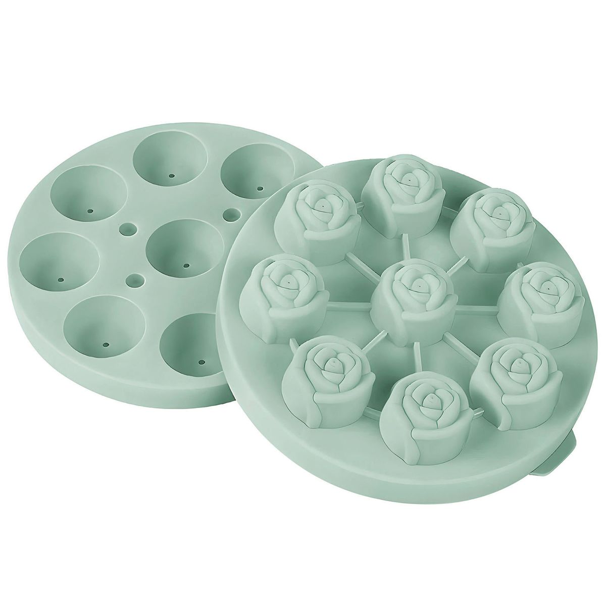 Bac à glaçons en forme de fleur - Moule en silicone 9 cavités réutilisable avec couvercle sans BPA - Outil à cocktail UE_voghion.com