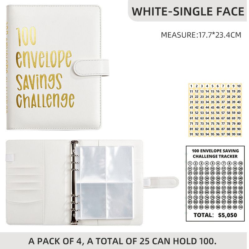 Macaron-Colored 100-Day Couple Challenge Notebook - Budget Tracker, Cash Savings Planner, Detachable Diary With Stylish Cover_voghion.com