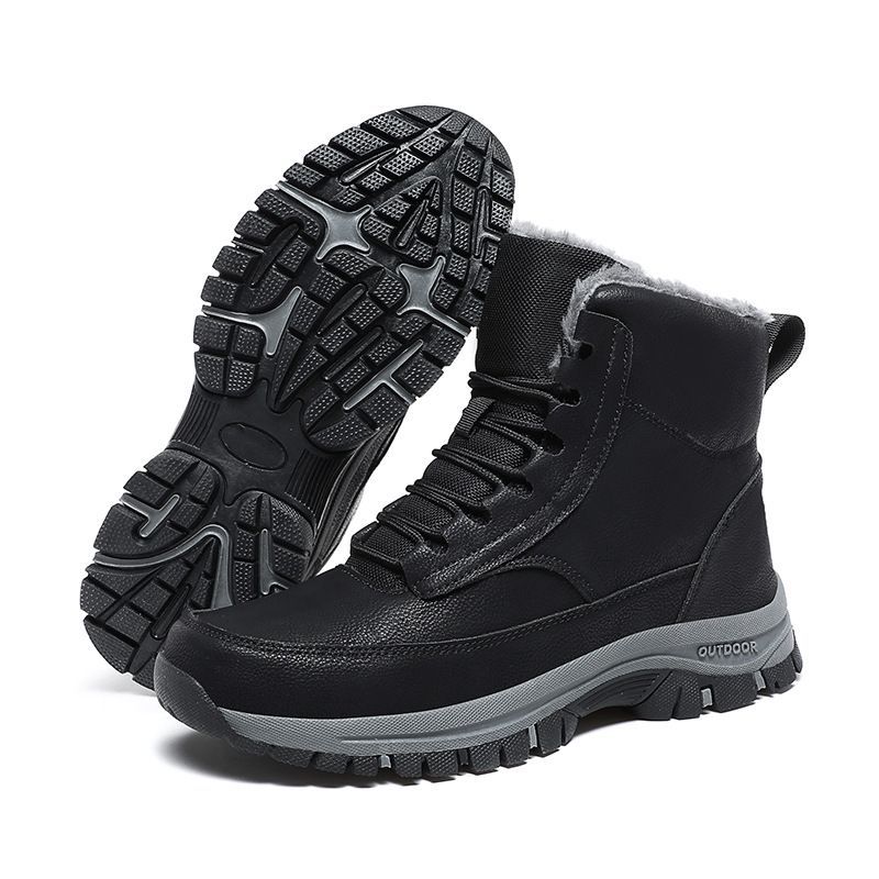 Herren Bergschuhe plus Flor verdickte warme Nordost-Baumwollstiefel in großer Größe mit hohem Schaft und warmen Schuhen_voghion.com