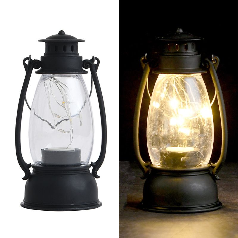 elektroniset kynttilät Joulukynttilät Halloween-koriste vintage led pieni lyhty tuulilyhty askartelulahjat_voghion.com