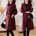 Elegante trench da donna di media lunghezza: elegante e versatile per la primavera e l'autunno, classico design doppiopetto_voghion.com