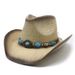 Western Cowboyhut aus Stroh für Damen im Sommer mit großer Traufe im Freien, Bergsteigen im ethnischen Stil, Ritterhut für Männer_voghion.com