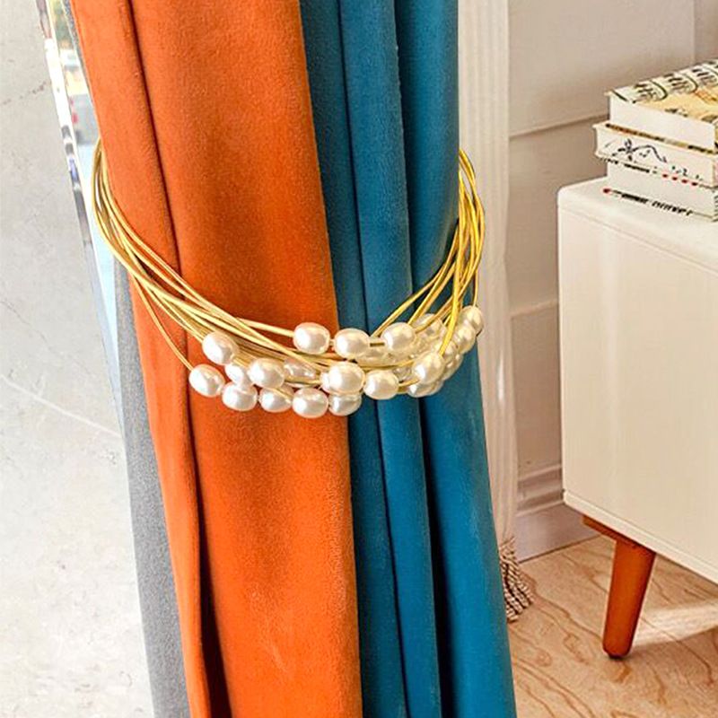 Elegant Pearl Curtain Tiebacks – No-Drill Minimalist Plastic Adjustable Drapery Holdbacks (Set Of 2, Multiple Colors)_voghion.com