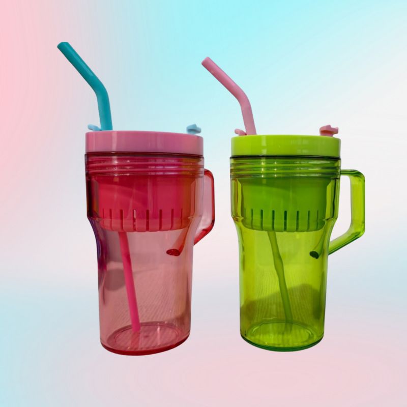 Popüler Plastik Bardak 45oz Pipetli Su Bardağı Büyük Kapasiteli Buzlu Bardak Saplı Araba Bardağı Araba Bardağı_voghion.com