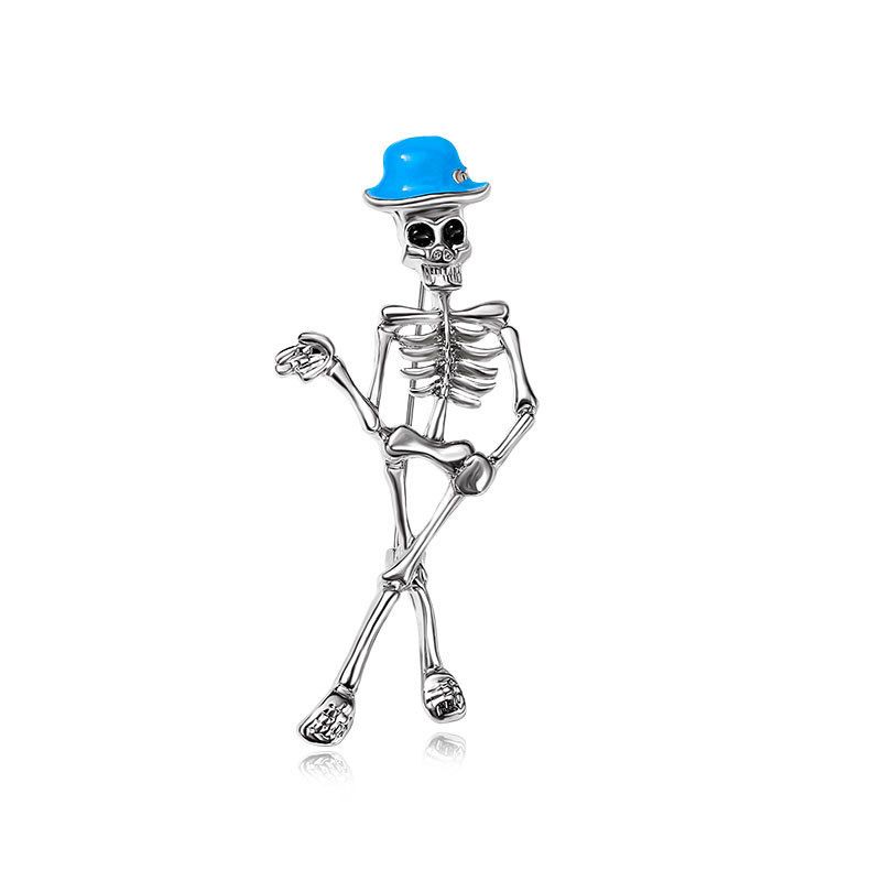 New Halloween Skull Creative Personality Ghost Skeleton Pin Clothing Brooch_voghion.com