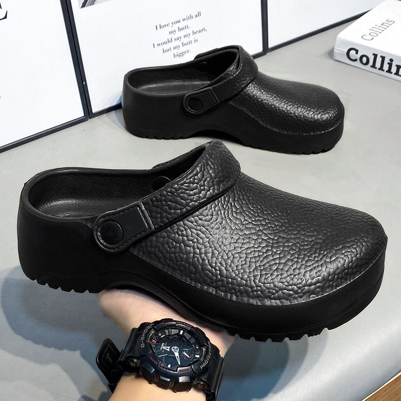 EVA Chef Shoes Waterproof Non-slip Shoes Men's Oil-proof Slippers Summer Wear Special Shoes_voghion.com