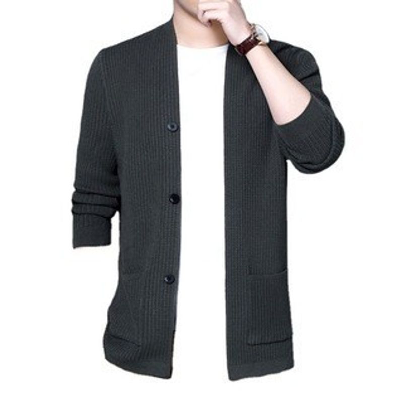 Herrenbekleidung neue Frühjahr und Herbst Strickpullover Herren Strickjacke lockere Freizeitpullover junge Herren Pullover Jacke_voghion.com