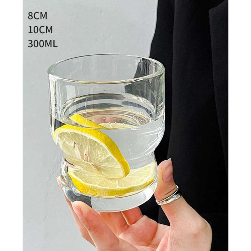 Tasse à café en verre transparent minimaliste de style américain, pour eau, latte, lait, jus_voghion.com
