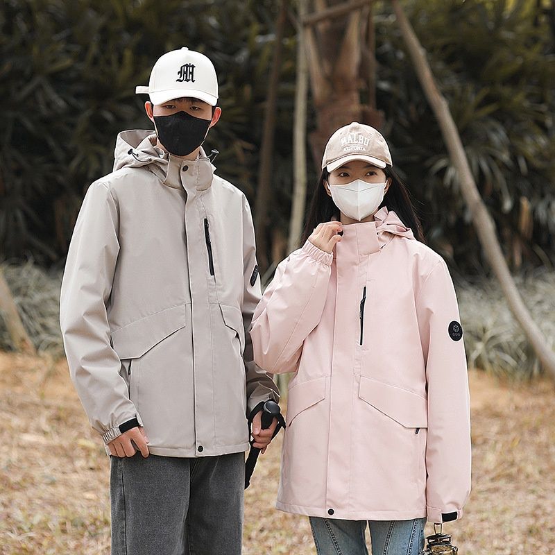 001 Autumn Winter Windproof Waterproof Wear-resistant Outdoor Hiking Workwear 3-in-1 Detachable Two-piece Fleece Jacket_voghion.com