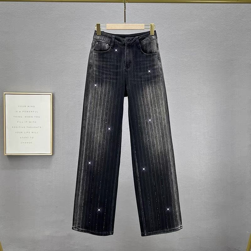 Damenbekleidung Gerade Hosen Herbst Hohe Taille Lose Schlanke Wischhose_voghion.com