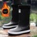 Cotton men's high tube outer waterproof rain shoes, sizes 39-44_voghion.com