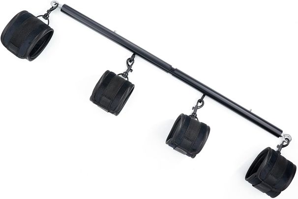 Barra divaricatrice in acciaio inossidabile resistente con 4 cinghie pelose regolabili per l'allenamento fitness in palestra a casa_voghion.com