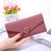 New Plain Heart-Shaped Wallet Women's Long Multiple Card Slots Long Wallet_voghion.com