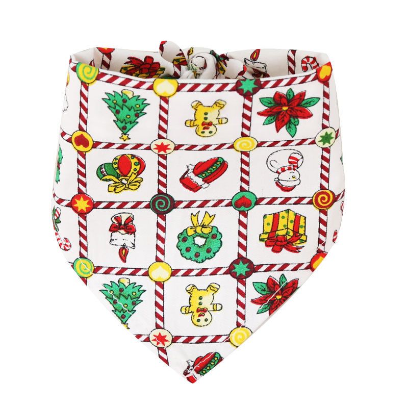 Malý, střední a velký pes, kočka, trojúhelníkový šátek na ústní vodu, Santa Claus, losí chovatelské potřeby, sezónní dekorativní šátek_voghion.com