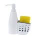 2 In 1 Bathroom Dispenser Storage Box Liquid Detergent Sponge Drainboard Soap Holder_voghion.com