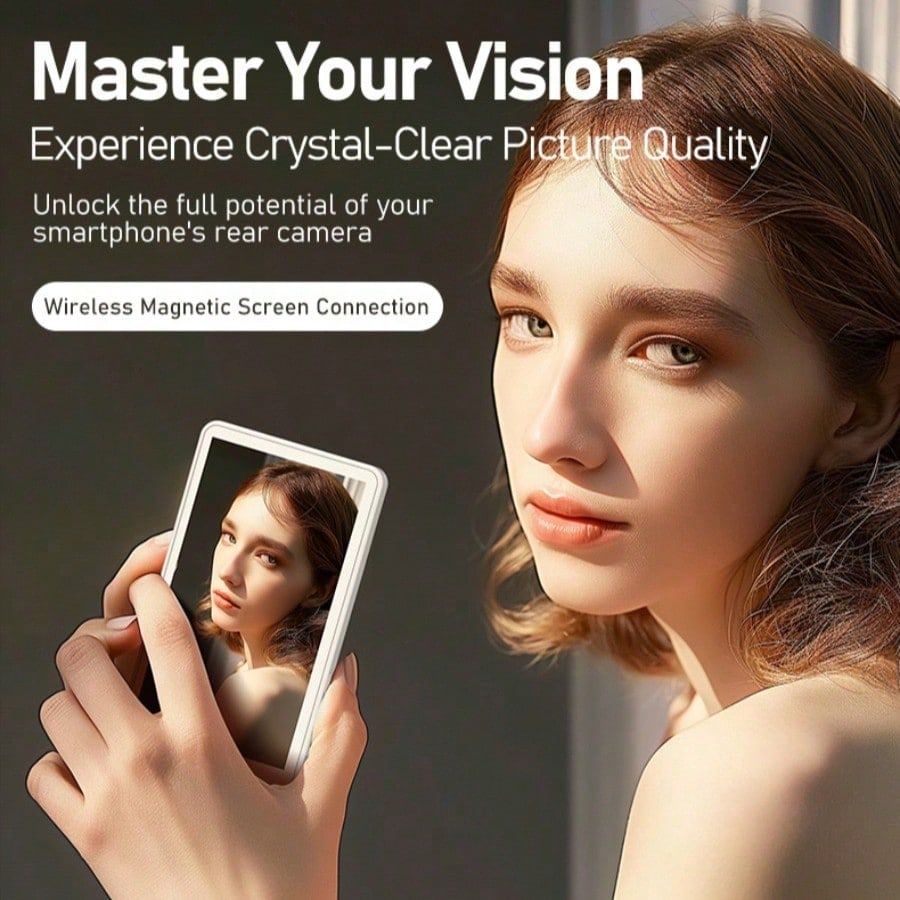 Matkapuhelimen takana oleva selfie-näyttö, magneettinen imukuppi, takana oleva valokuva, live-videotallennus, reaaliaikainen video, sama näyttölaite_voghion.com