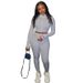 Höghalsad helärmad jumpsuit för kvinnor för kvinnor fitness slim-fit dragkedja_voghion.com