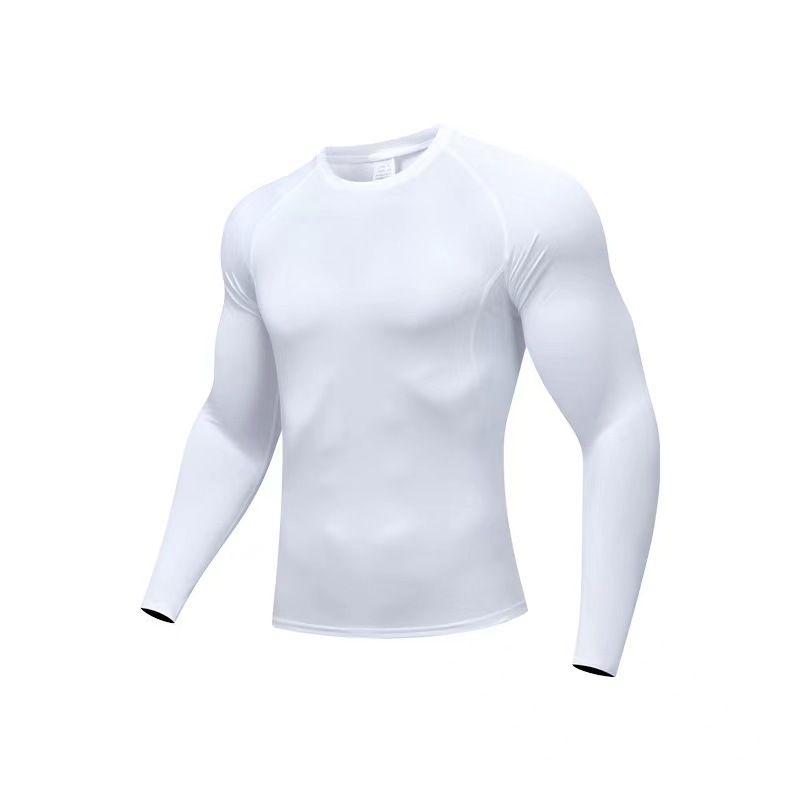 High Elasticity Fitness Men's Tight Fitting Quick Drying Basketball Suit, Moisture Wicking Running Long Sleeves_voghion.com