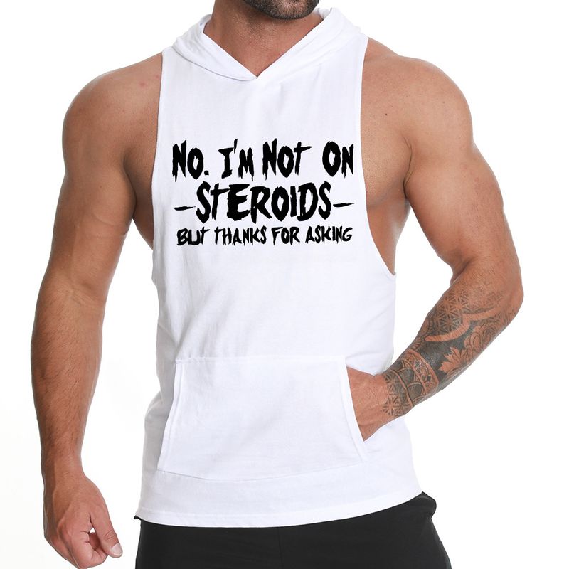 New 2022 Summer Muscle Letter Print Loose Cotton Sports Vest_voghion.com