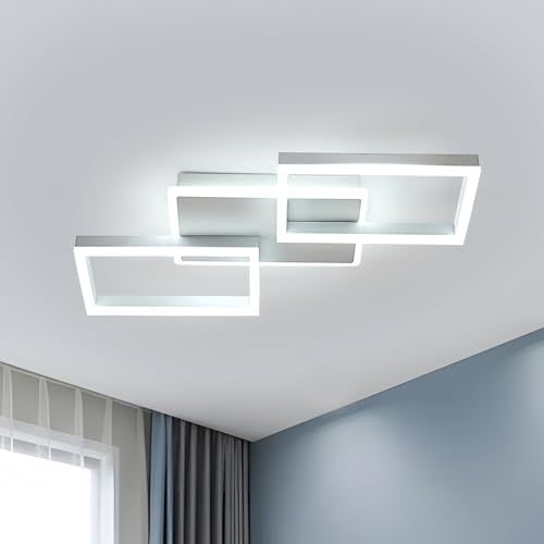 GOECO Nordic Decken-LED-Lampe, Farbe Weiß, 54 x 35 x 8 cm, weißes Licht 6500 K, 42 W, ideal für minimalistische Dekoration_voghion.com