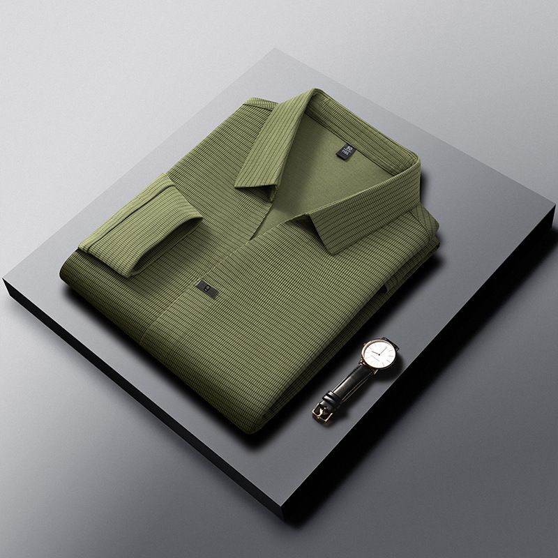 Herren Slim Fit Langarm-T-Shirt mit V-Ausschnitt – Einfarbiges Business-Casual-Oberteil für junge Berufstätige_voghion.com