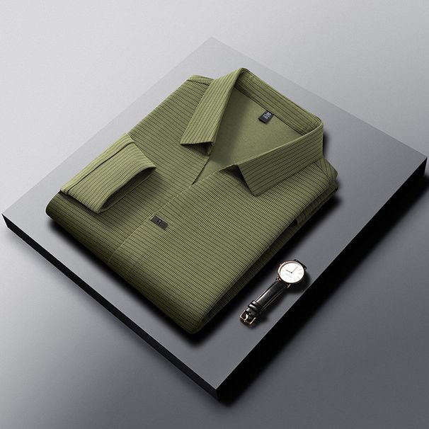 Herren Slim Fit Langarm-T-Shirt mit V-Ausschnitt – Einfarbiges Business-Casual-Oberteil für junge Berufstätige_voghion.com