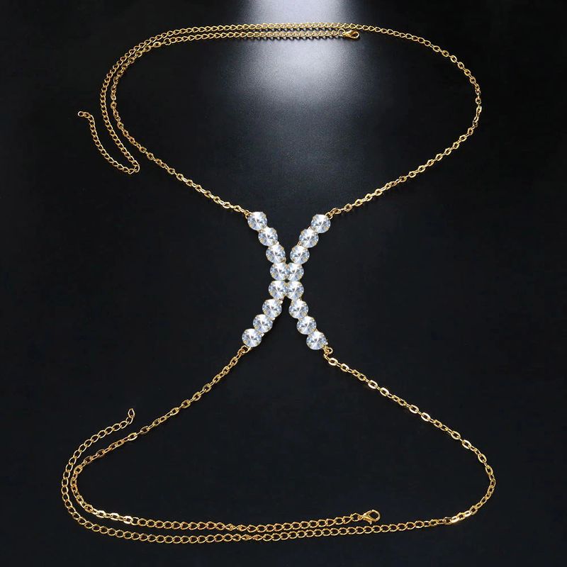 Accessori popolari di vendita calda con staffa rotonda in strass, bikini sexy, catena per il corpo appesa al collo_voghion.com