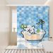 Tenda da doccia con motivo a cuccioli, stile cartoon, impermeabile, per porta, finestra, bagno_voghion.com