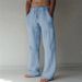 Suitable For All Seasons 2025 Men's Plus Size Loose Casual Elastic Waist Drawstring Breathable Sports Cotton Linen Long Pants_voghion.com