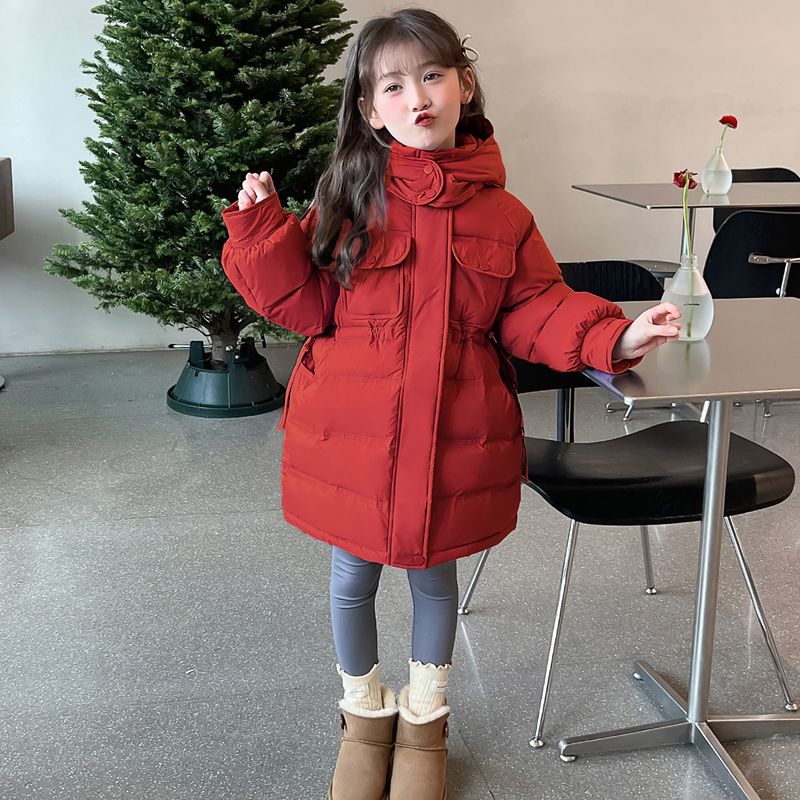 Girls' coat, children's clothing 2024 new western-style red jacket, little girls' winter down cotton jacket_voghion.com