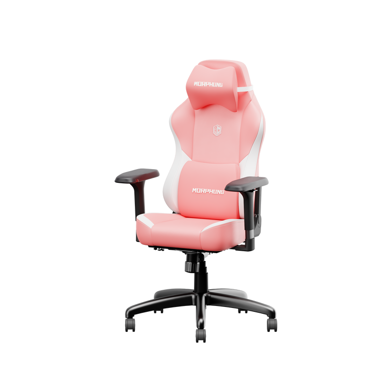 Gaming Chair – Dynamic Lumbar Support & Plush Seat, 360° Swivel Ergonomic Chair For Office & Gaming (Pink/White)_voghion.com