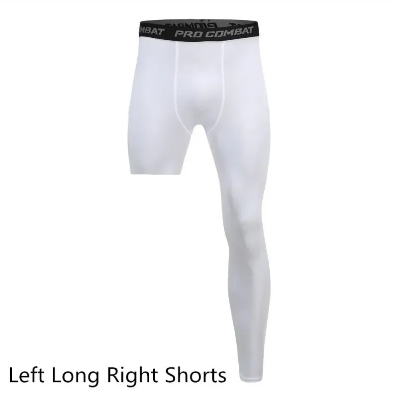 Männer Kompression Shose Basis Schicht Trainings Hose Läuft Eng Sport Abgeschnitten Ein Bein Leggings Basketball Fußball Yoga Fitness_voghion.com